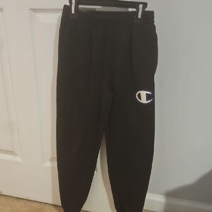 Champion Kids Black Sweatpants with Logo